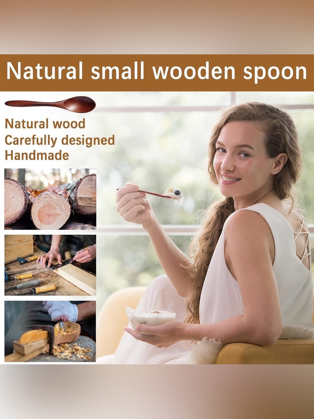 7 small dark wooden spoons natural living products gifts gift idea spoon - Picture 3 of 6